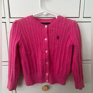 Polo by Ralph Lauren Bright Pink Knit Cardigan